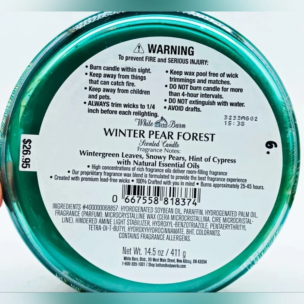 Bath & Body Works Winter Pear Forest 3-Wick Candle